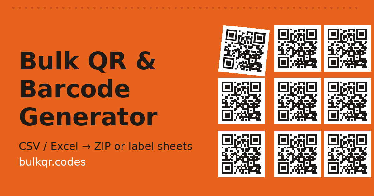 Example Qr Code In Blue Bulk Barcode Generator — UPC, EAN, Code 128 from CSV/Excel